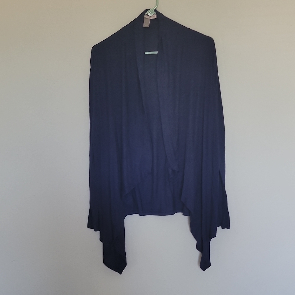 Forever 21 Navy Open-Front Draped Cardigan